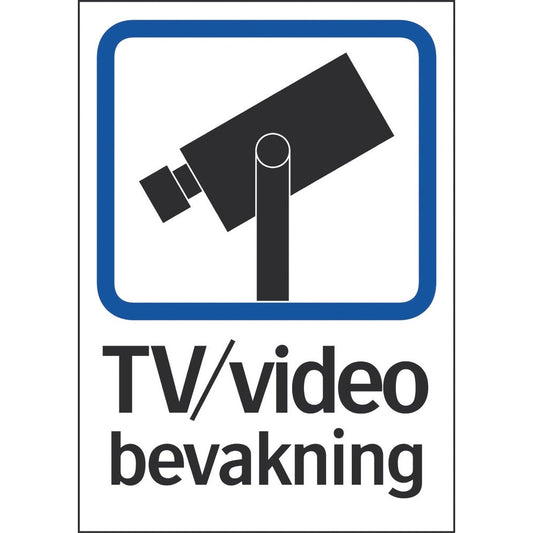 Dekal TV/Video bevakning Självhäftande A5