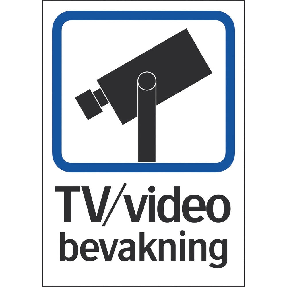 Dekal TV/Video bevakning självhäftande A5