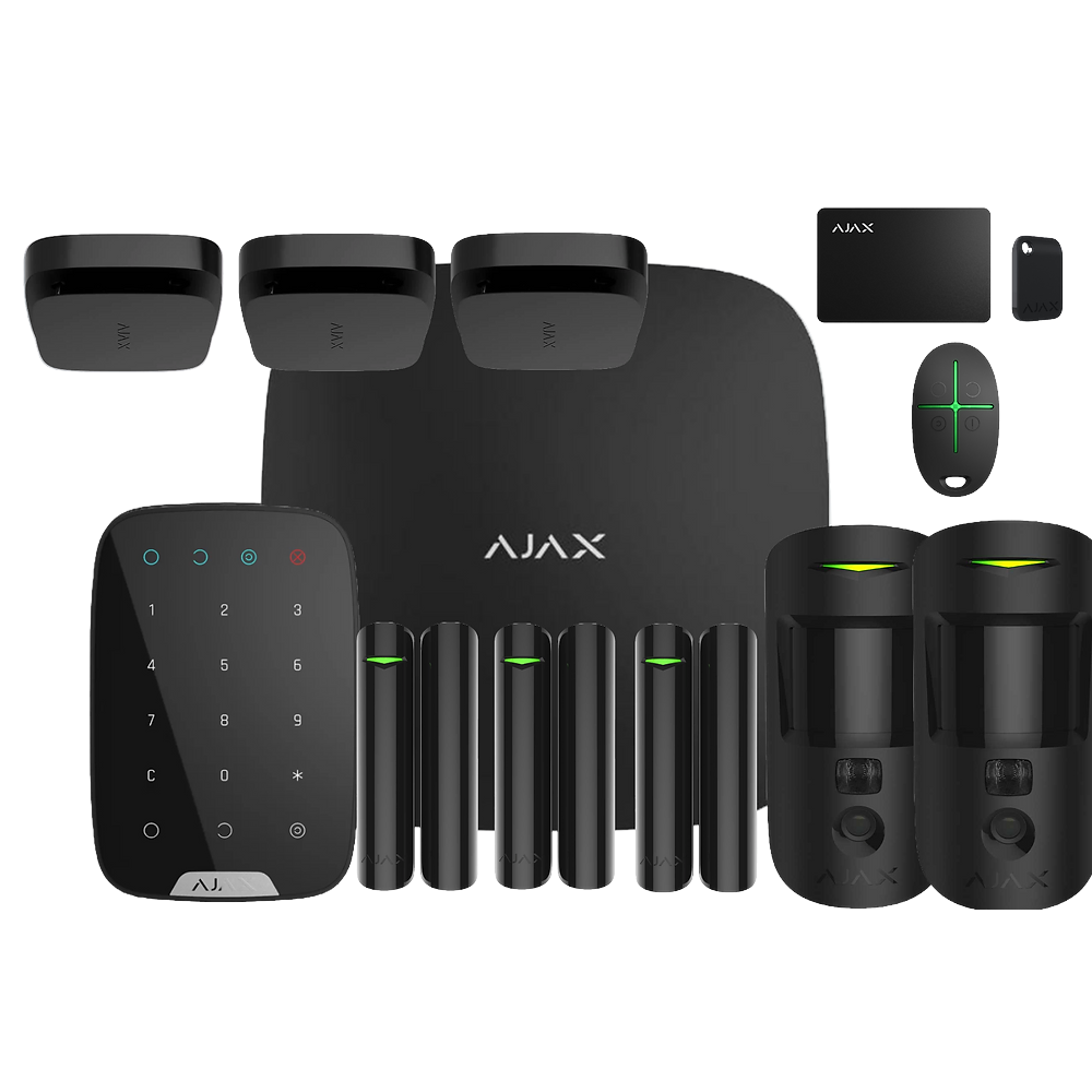 Ajax Startpaket Stor (Svart) HUB2 Plus